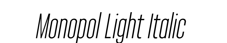 Monopol Light Italic Font Download Free